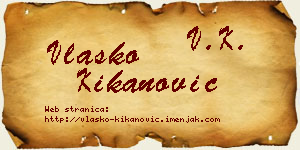 Vlaško Kikanović vizit kartica
